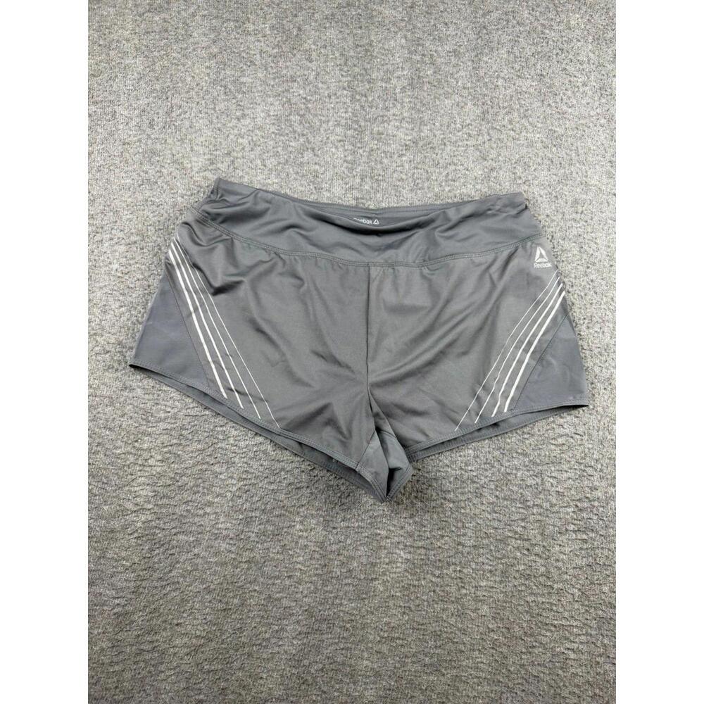Reebok Women’s M Medium Gray Running Shorts with Silver Reflective Stripes